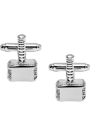 Bodha Silver-Toned Quirky Hammer Design Cufflink