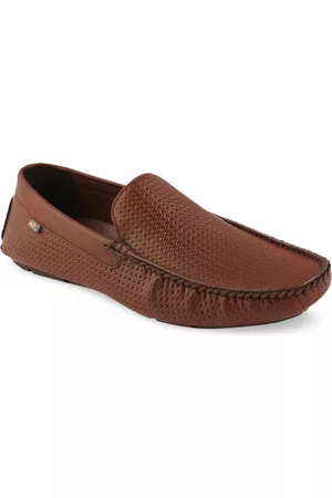 ID Men Red Slip On Driving Shoes