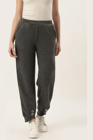 BRINN Women Charcoal Grey Fleece Joggers