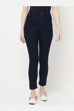 Crimsoune Club Women Navy Blue Skinny Fit High-Rise Stretchable Jeans