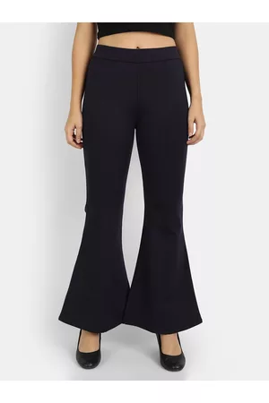 Broadstar Women Navy Blue Solid Skinny-Fit Boot Cut Jeggings
