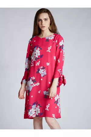 Harpa Women Pink Floral Print A-Line Dress