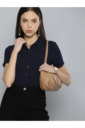 Chemistry Women Navy Blue Formal Shirt