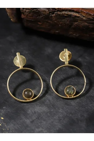 Berserk Gold-Toned Circular Drop Earrings