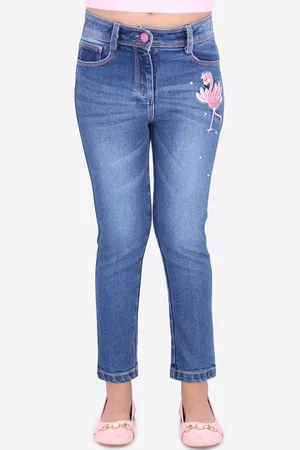 CUTECUMBER Girls Blue Regular Fit Mid-Rise Clean Look Jeans