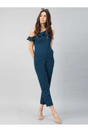 ATHENA Women Teal Blue Solid Jumpsuit
