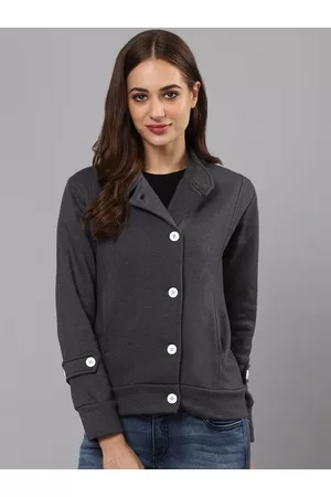 Campus Women Grey Solid Tailored Jacket