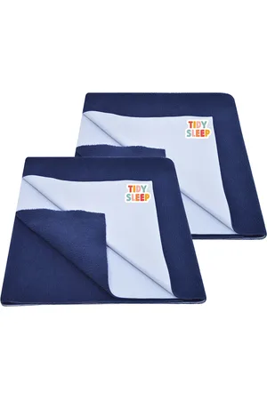 TIDY SLEEP Kids Set Of 2 Navy Blue Water Proof Mattress Protector