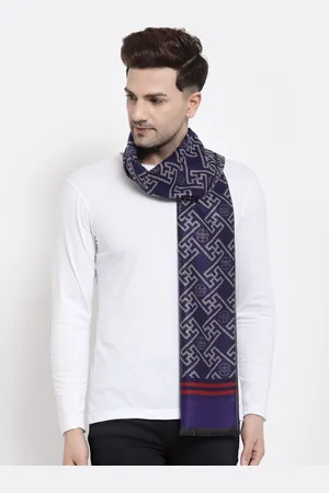 Calvadoss Men Blue and Grey Geometric Muffler