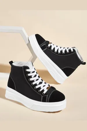 Shoetopia Women Black Sneakers