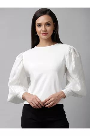 KASSUALLY Women White Solid Top