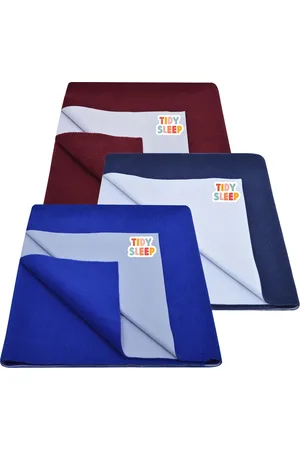 TIDY SLEEP Pack Of 3 Solid Cotton Mattress Protector