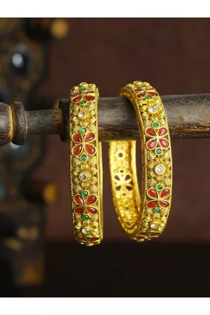 Priyaasi Set Of 2 Gold-Plated Bangles