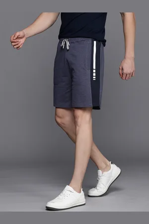 Louis Philippe Men Blue & Black Colourblocked Slim Fit Shorts