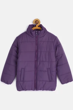 HERE&NOW Girls Purple Solid Padded Jacket