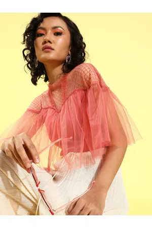 KASSUALLY Women Attractive Peach Sleek Top