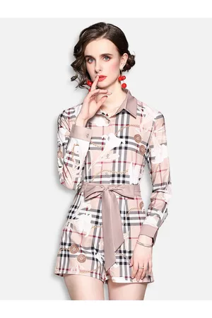 JC Collection Women Pink & Black Printed Shirt with Shorts Clothing Set
