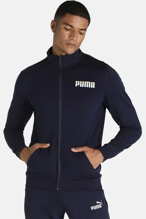 PUMA Men Blue Slim Fit Cotton Sporty Track Jacket