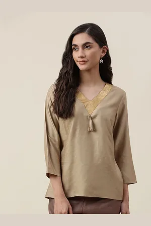 Fabindia Beige Solid Top