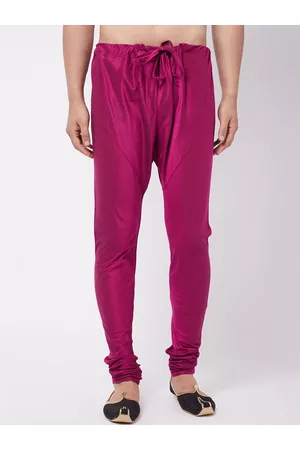 Vastramay Men Fuchsia Pink Solid Relaxed-Fit Pyjama