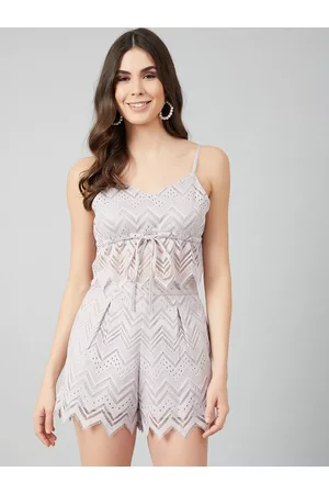ATHENA Women Grey Lace Empire Top