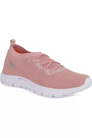 Campus Women Peach-Coloured Mesh Walking Shoes