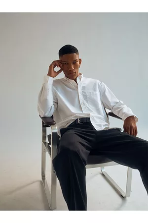 H&M Men White Relaxed Fit Oxford Shirt