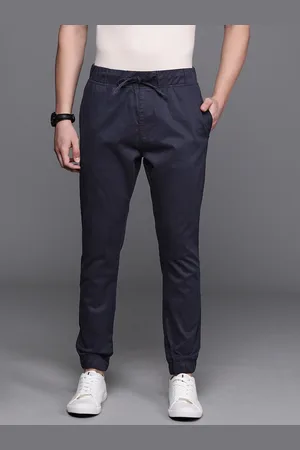 WROGN Men Navy Blue Slim Fit Solid Joggers