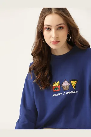 DressBerry Women Blue Printed Sweatshirt