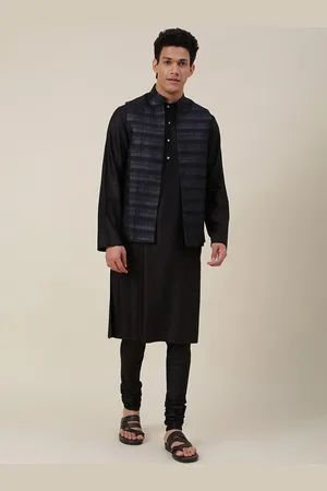Fabindia Men Black Kurta with Churidar