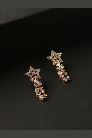 justpeachy Gold-Toned Contemporary Drop Earrings
