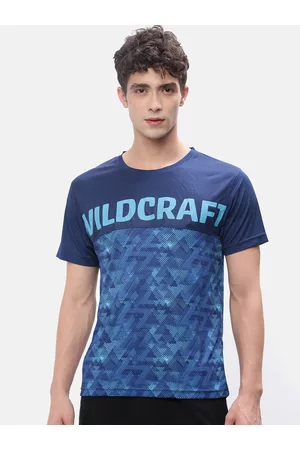 Wildcraft Men Blue Typography Printed T-shirt