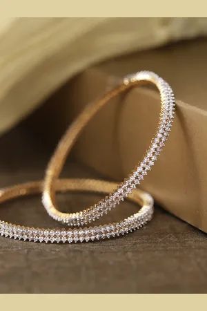 Priyaasi Set of 2 Gold-Plated AD Studded Handcrafted Bangles