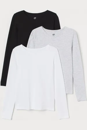 H&M Girls 3-Pack Solid Jersey Tops