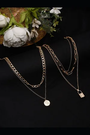 Celena Cole Set of 2 Gold-Toned Gold-Plated Layered Necklaces