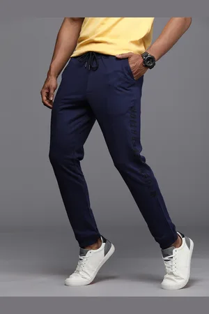 WROGN Men Blue Bramd logo Printed Slim fit Joggers