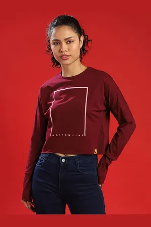 Campus Burgundy Regular Crop Top