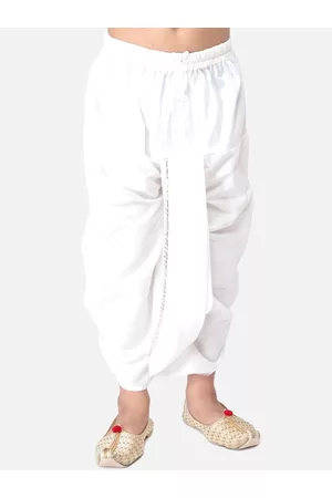 TABARD Boys White Solid Dhotis