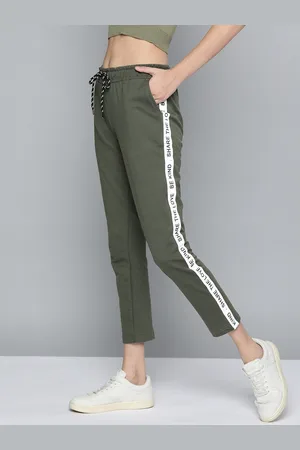 Mast & Harbour Women Olive Green Solid Track Pants