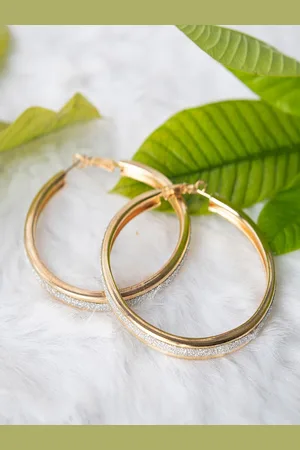 Jewelz Gold-Toned Contemporary Hoop Earrings