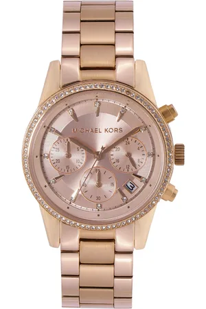Michael Kors Women Rose Gold-Toned Ritz Chronograph Watch MK6357