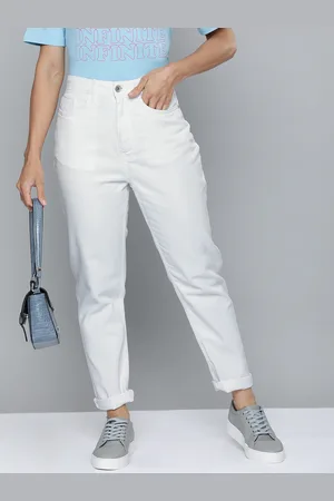 Flying Machine Women White Straight Fit High-Rise Clean Look Jeans