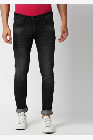 Pepe Jeans Men Black Low-Rise Self Designed Stretchable Tapered Fit Casual Jeans