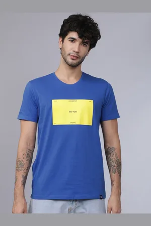 LocoMotive Men Blue Printed Round Neck T-shirt