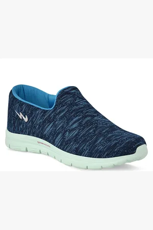 Campus Women Navy Blue Mesh Slip-on Walking Shoes