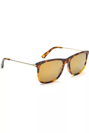 Police Men Gold Full Rim Polarised Square Sunglasses