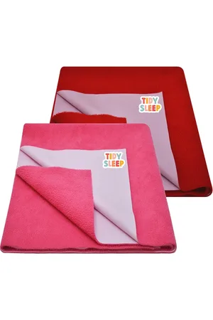 TIDY SLEEP Kids Set Of 2 Red Water Proof Mattress Protector