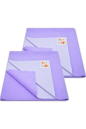 TIDY SLEEP Kids Set Of 2 Purple Water Proof Cotton Mattress Protector