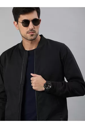 WROGN Men Black Solid Bomber Jacket