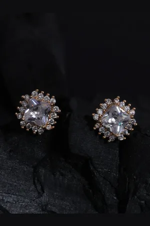 justpeachy Gold-Toned Contemporary Studs